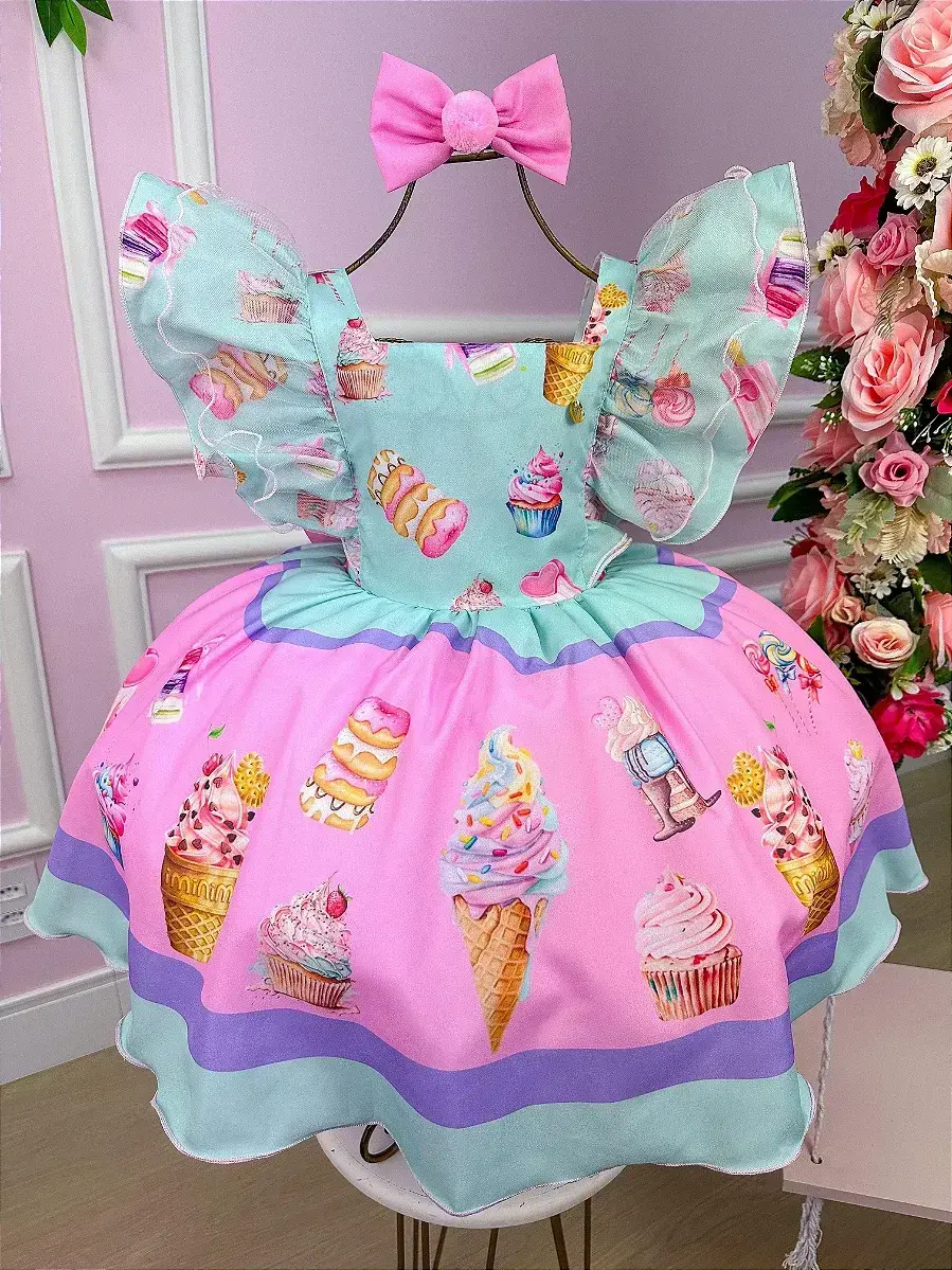 Vestido festa doces doceria candy, foto 4