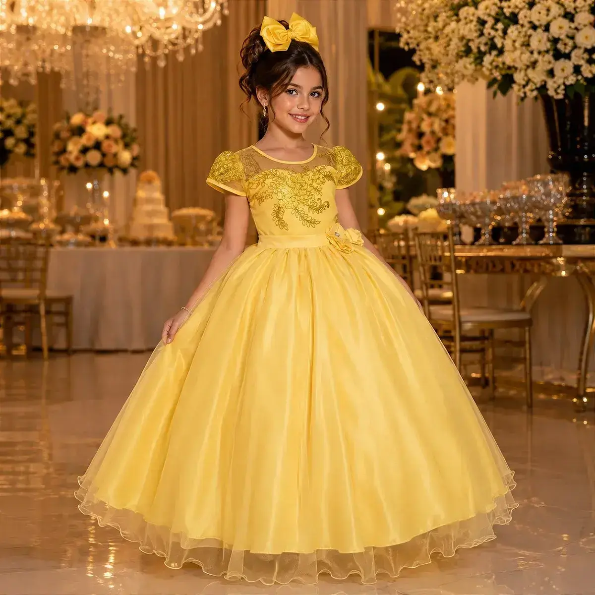Vestido longo carol amarelo