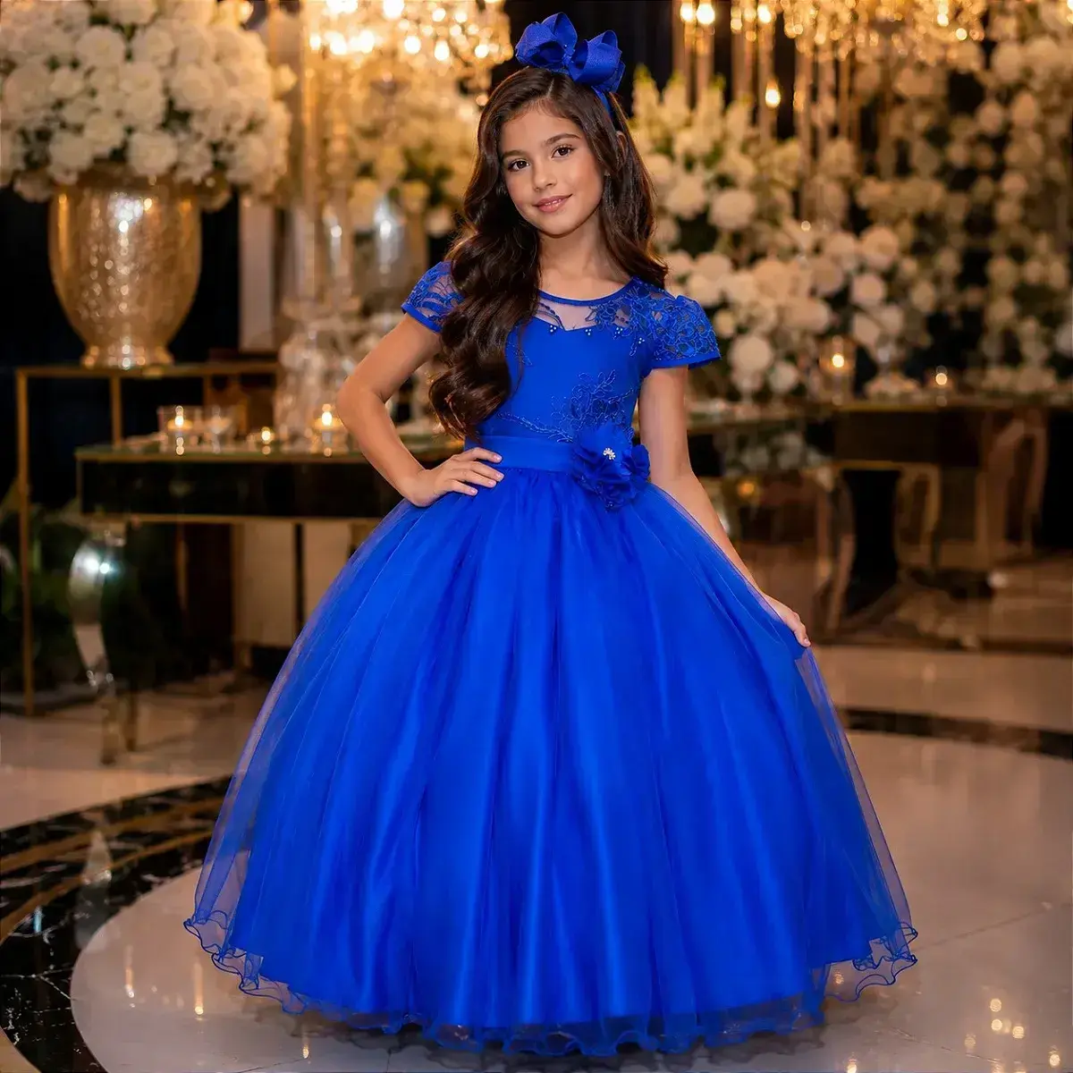 Vestido longo carol azul royal