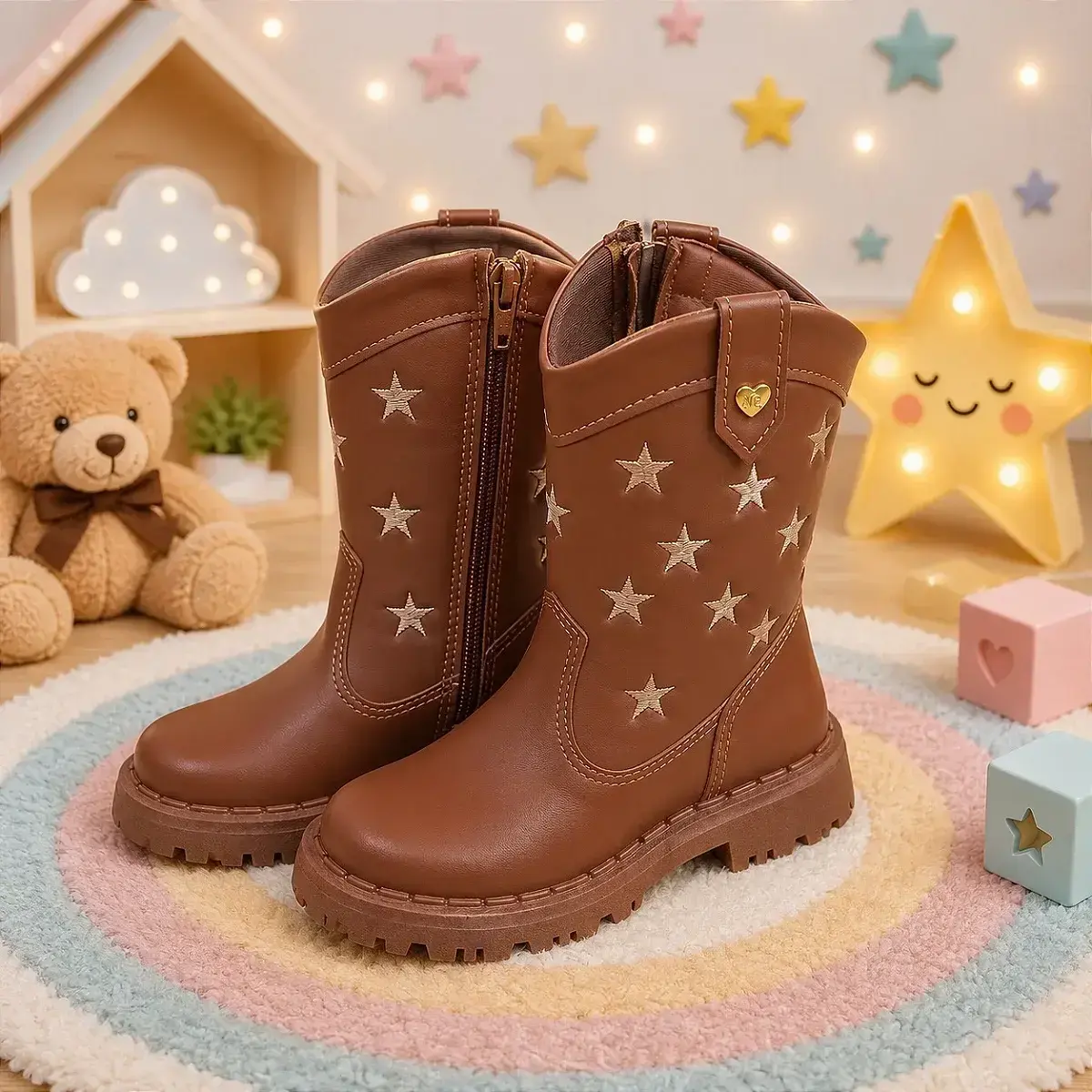 Bota nilqi manu marrom caramelo estrela