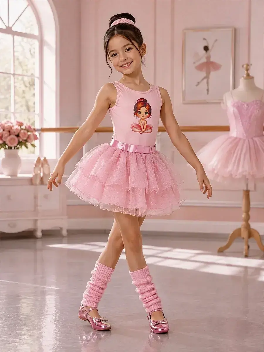 Conjunto bailarina rosa