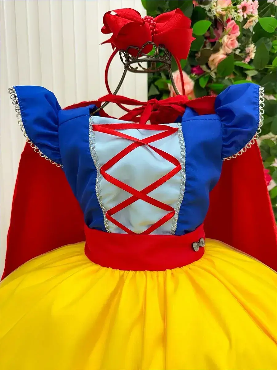 Fantasia vestido longo princesa maça, foto 4