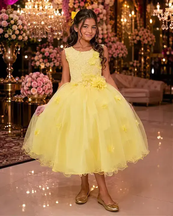 Vestido regata flores amarelo