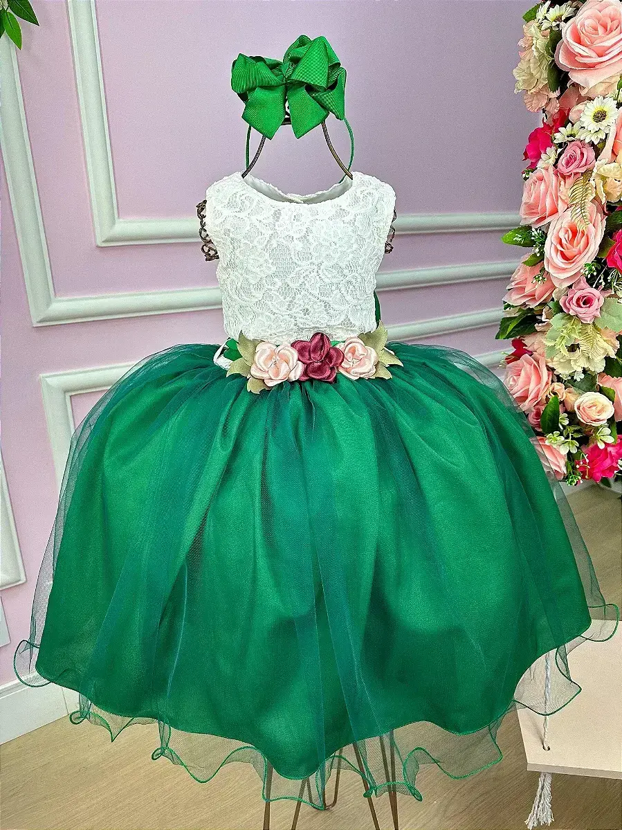 Vestido ivete peito off e saia verde bandeira, foto 2