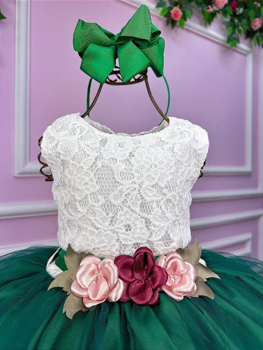 Vestido ivete peito off e saia verde bandeira, foto 3