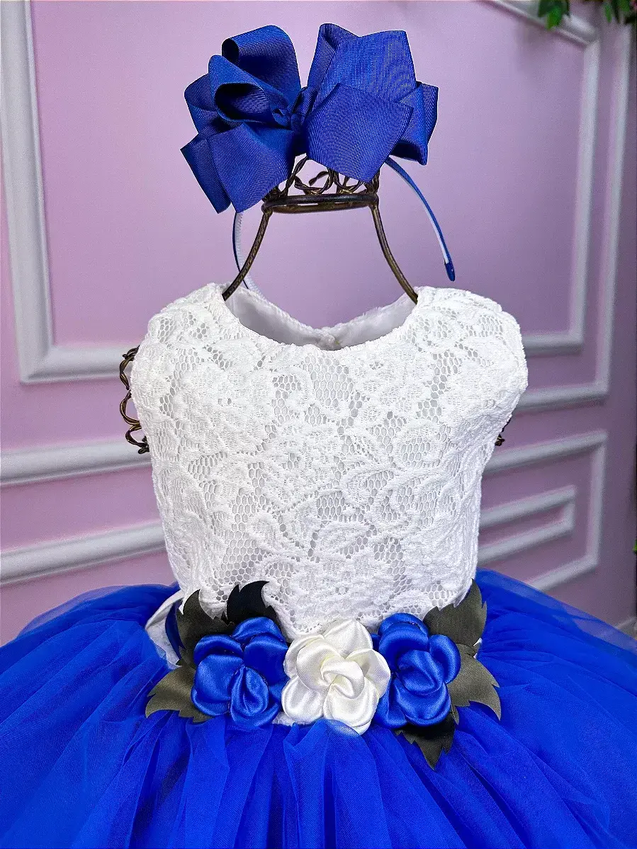 Vestido ivete peito off e saia azul royal, foto 2