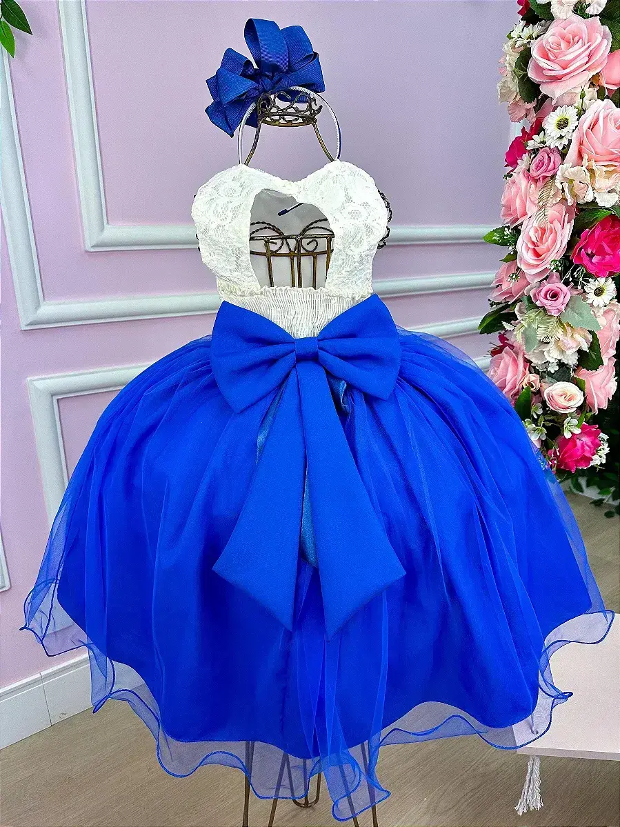 Vestido ivete peito off e saia azul royal, foto 4