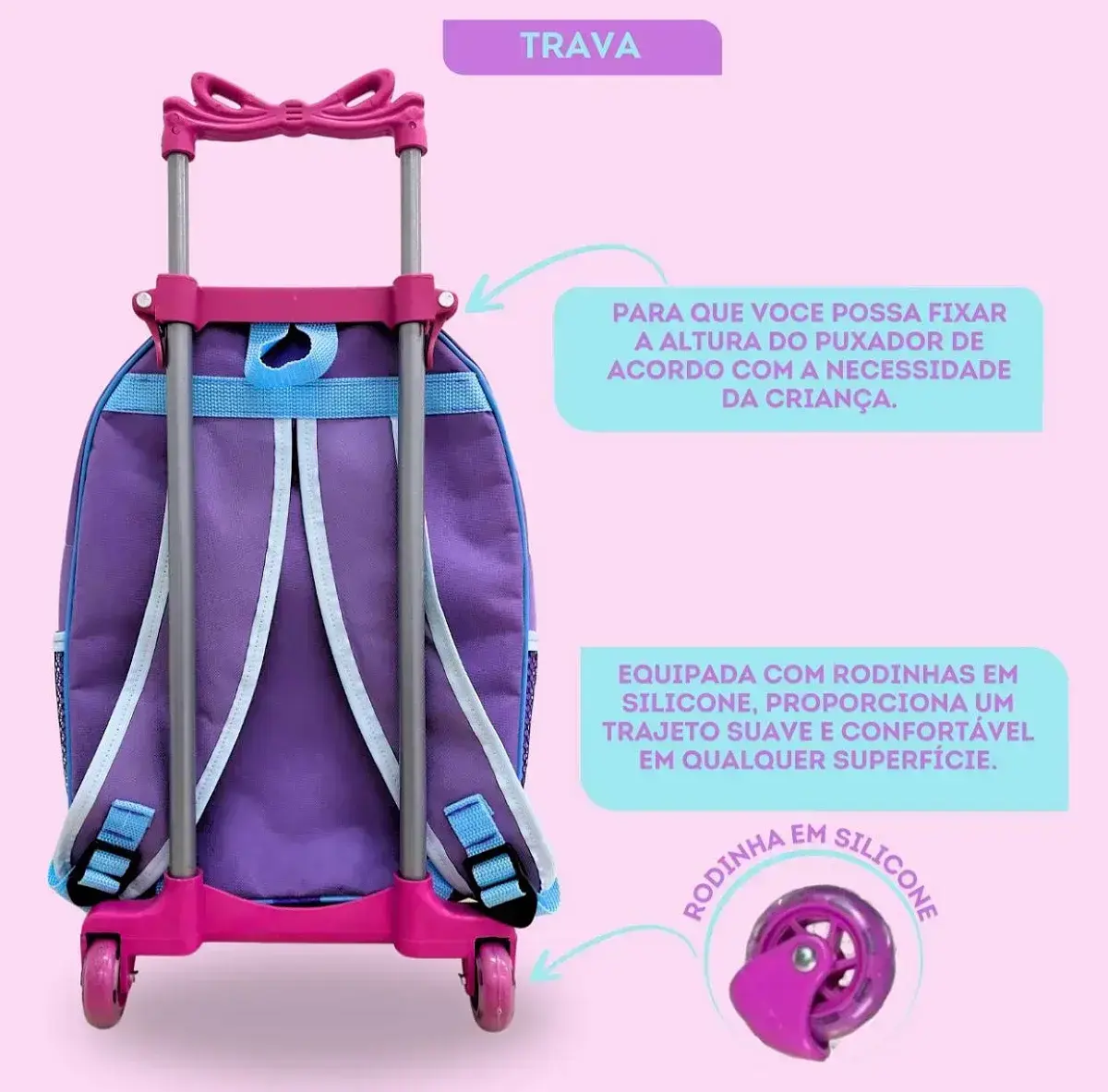 Kit mochila rodinhas lancheira estojo Lilo e Stitch, foto 3