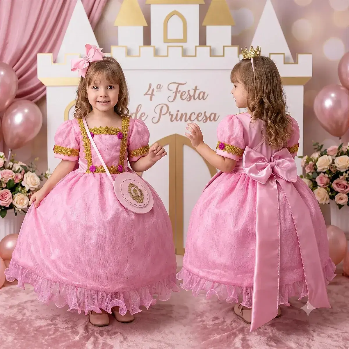 Fantasia festa princesa rosa, foto 2