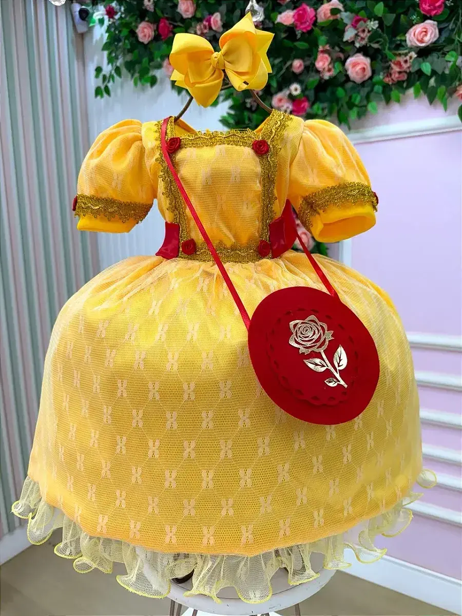 Fantasia festa princesa amarelo, foto 4
