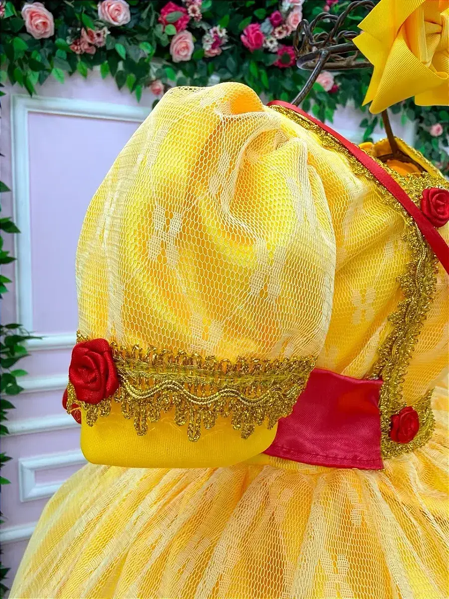 Fantasia festa princesa amarelo, foto 6