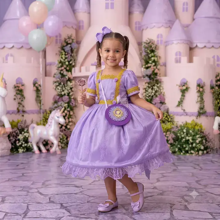 Fantasia festa princesa lilas