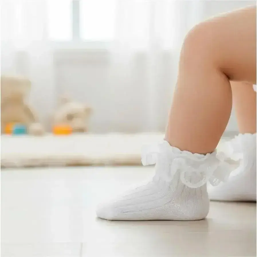 Meia branca babado, foto 2