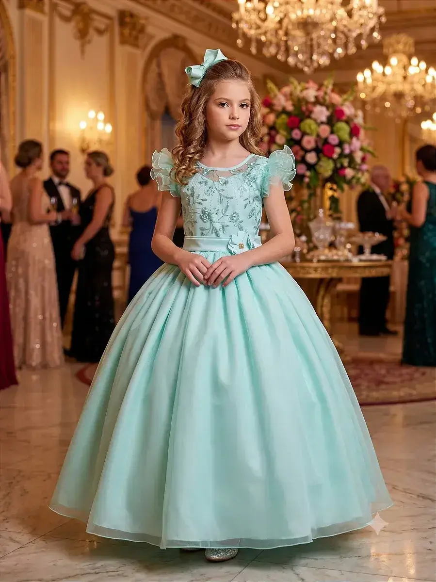 Vestido longo suzy verde menta