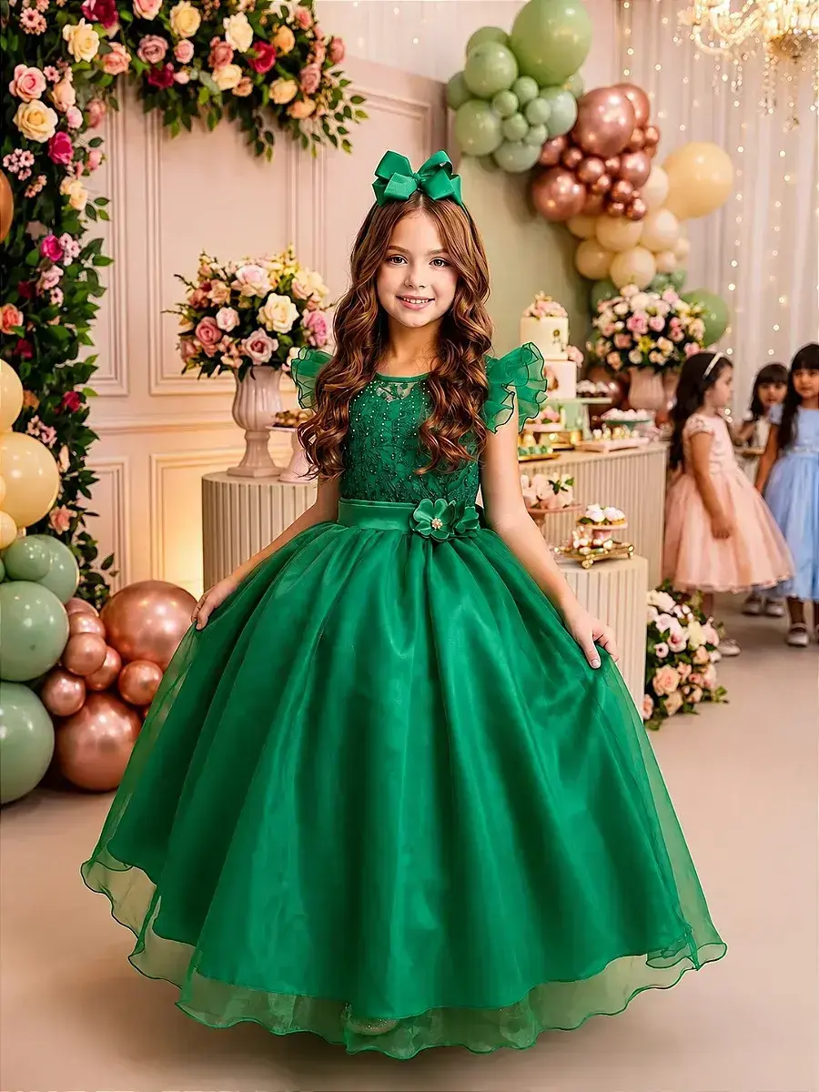 Vestido longo suzy verde bandeira