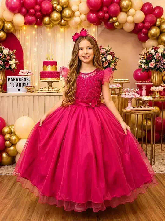 Vestido longo suzy pink