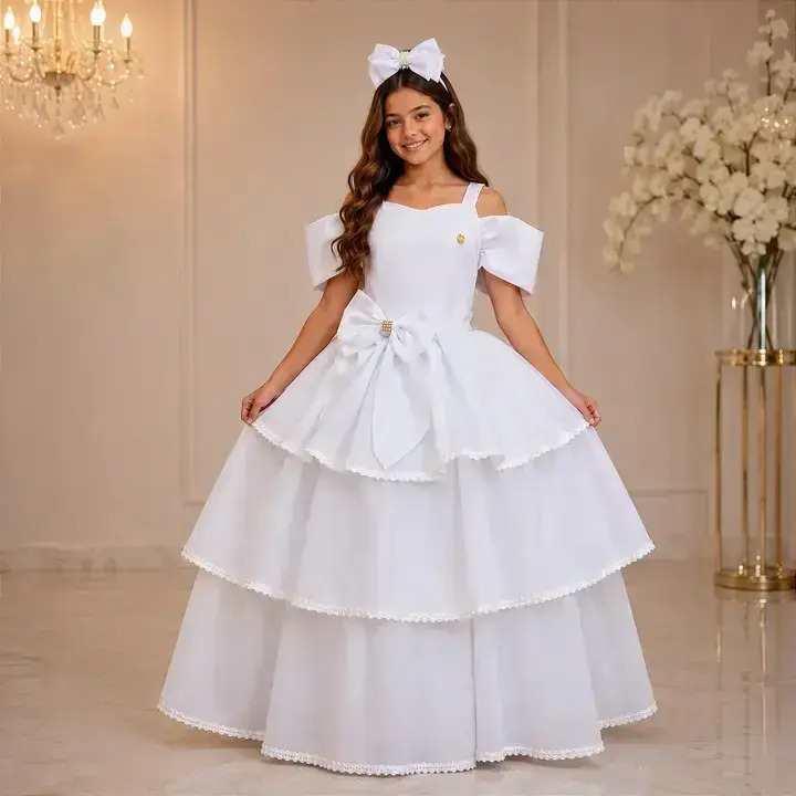 Vestido longo safira branco