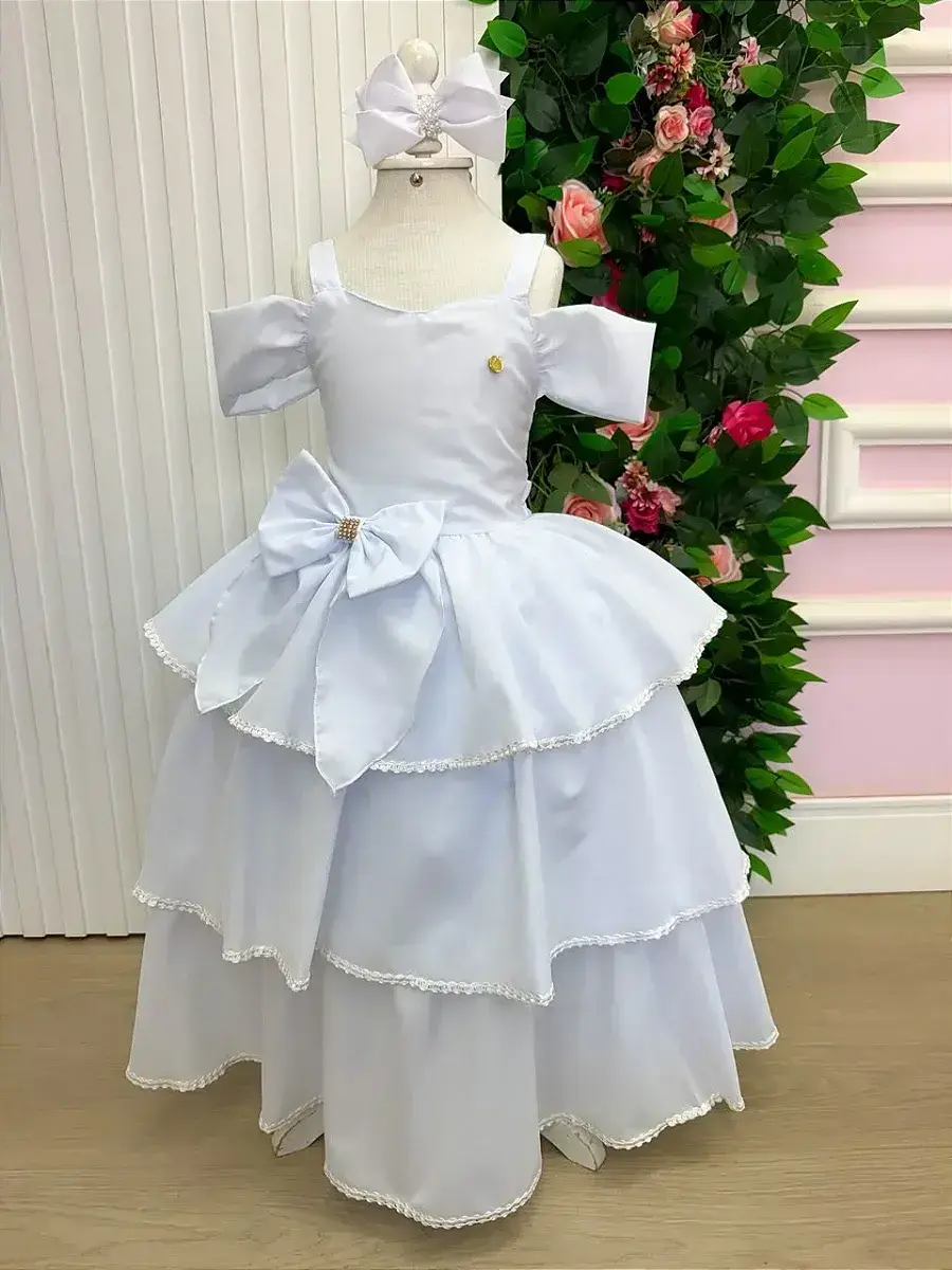 Vestido longo safira branco, foto 3
