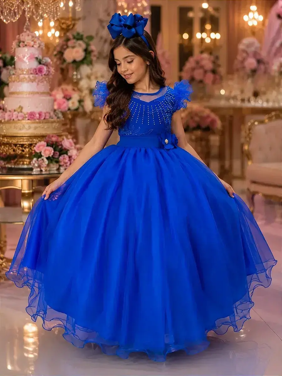 Vestido longo suzy azul royal