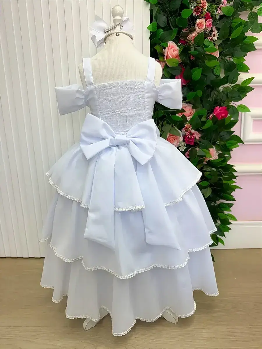 Vestido longo safira branco, foto 7
