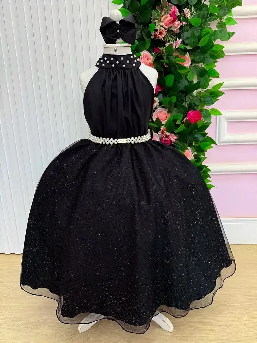 Vestido longo âmbar preto, foto 4