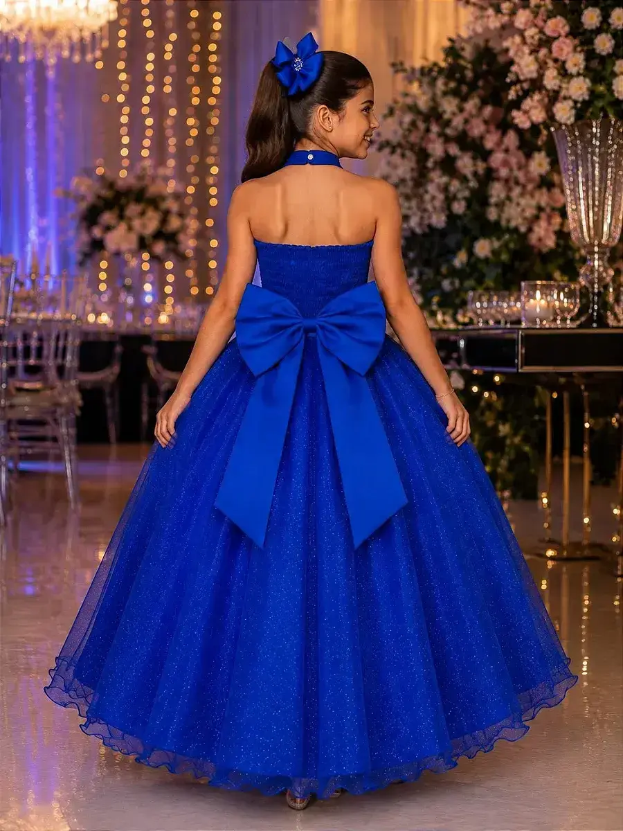 Vestido longo âmbar azul royal, foto 3