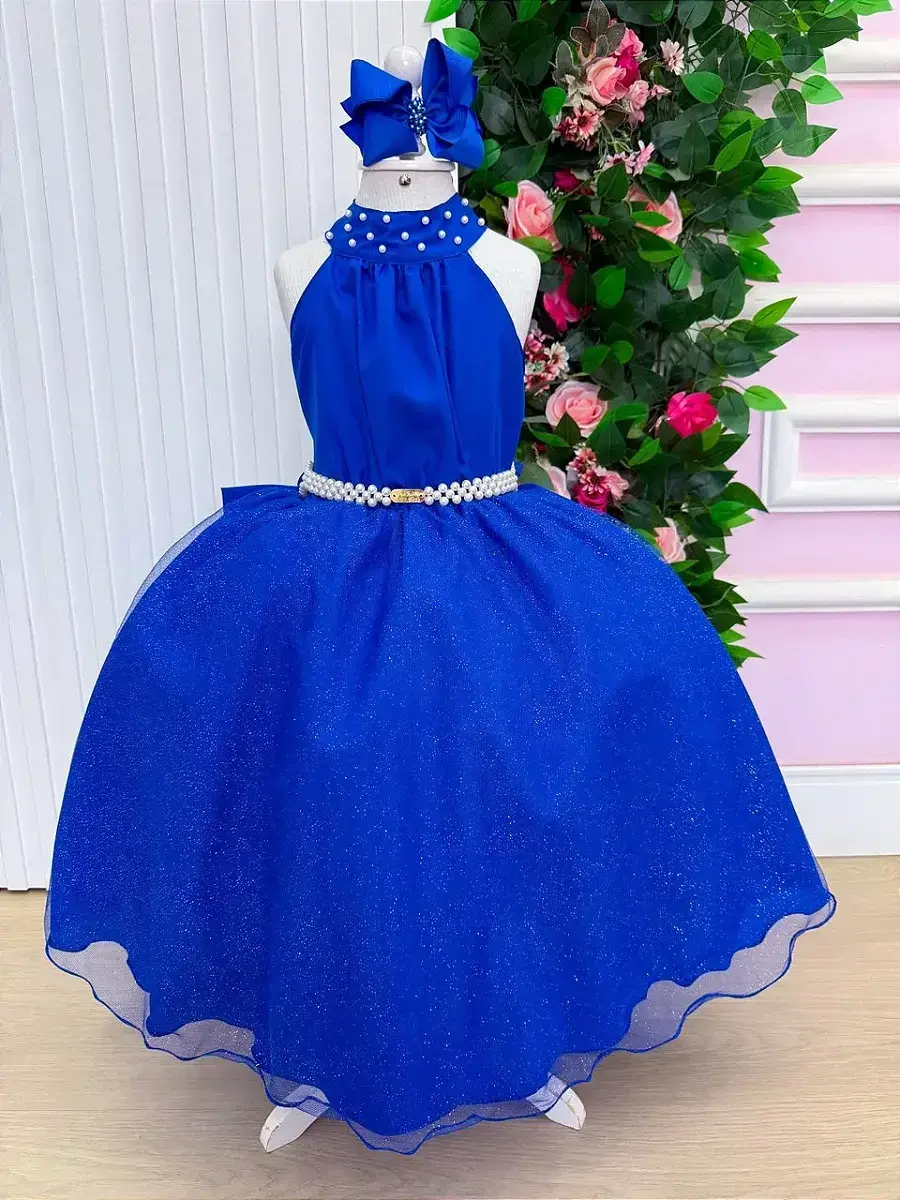 Vestido longo âmbar azul royal, foto 4