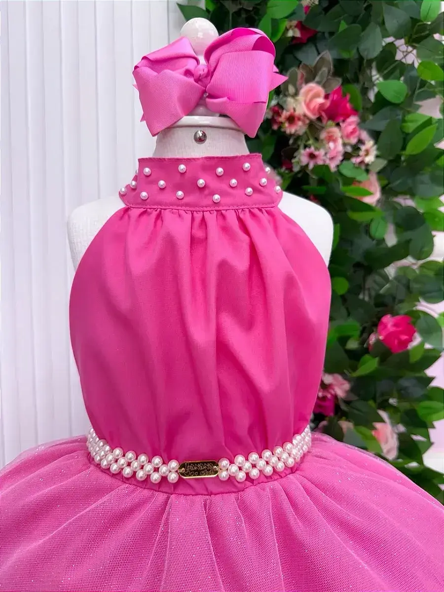Vestido longo âmbar rosa chiclete, foto 6