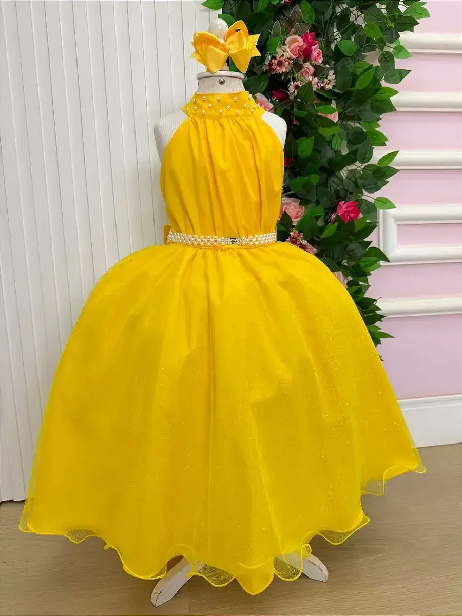Vestido longo âmbar amarelo, foto 7