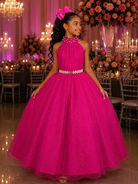 Vestido longo âmbar pink