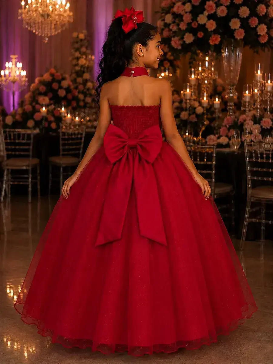 Vestido longo âmbar vermelho, foto 3