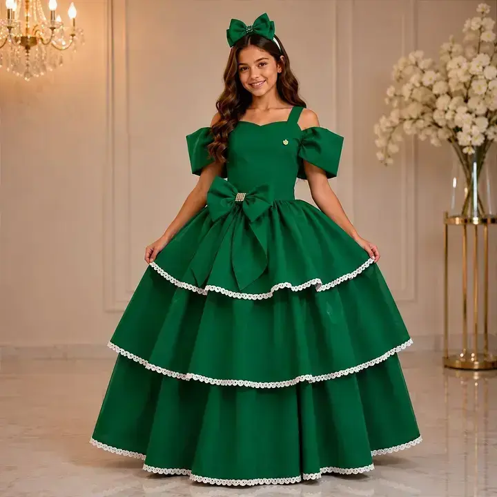 Vestido longo safira verde bandeira