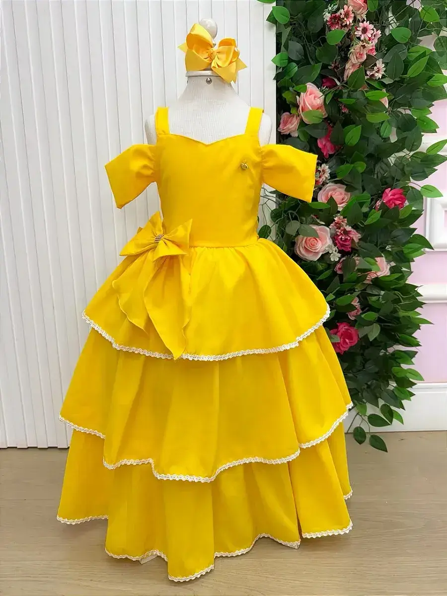 Vestido longo safira amarelo, foto 3