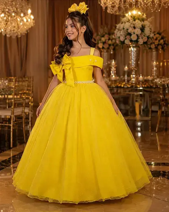 Vestido longo festa amarelo