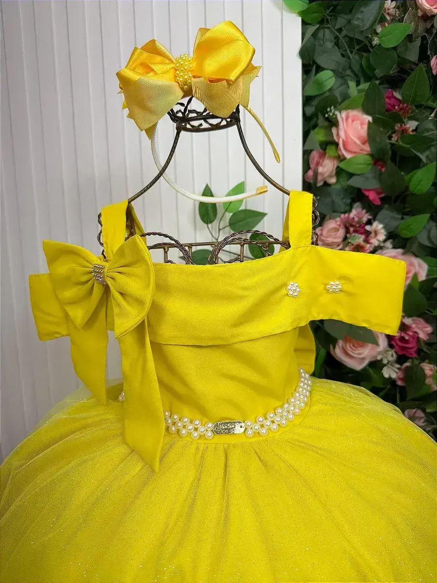 Vestido longo festa amarelo, foto 3