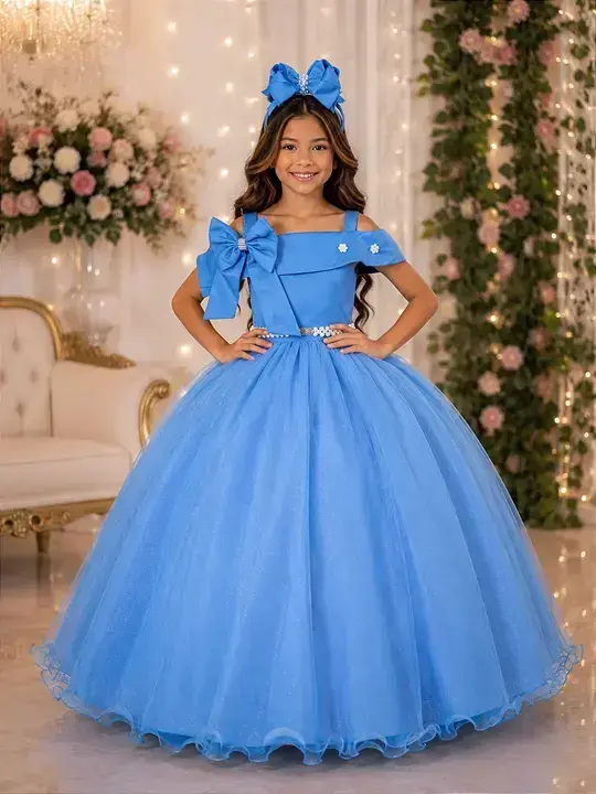 Vestido longo festa azul serenity