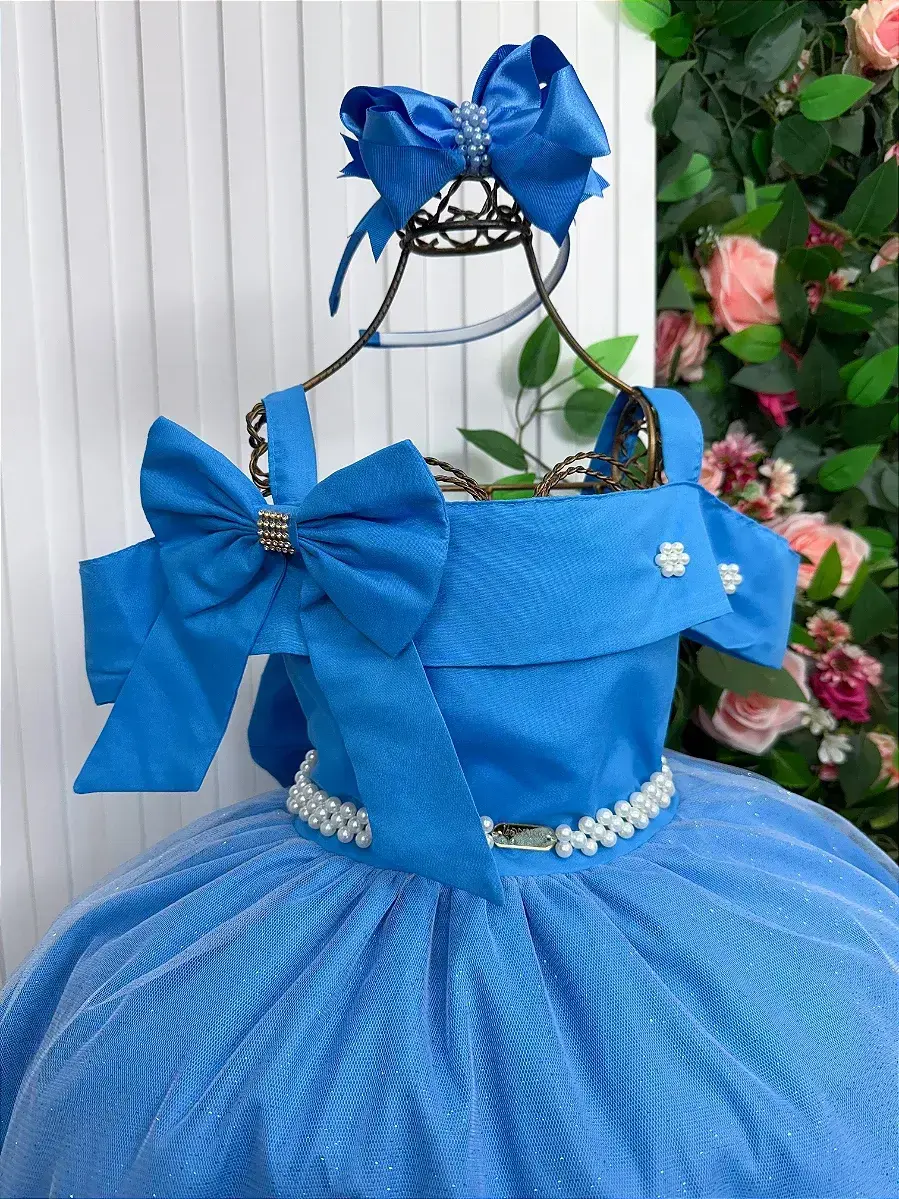 Vestido longo festa azul serenity, foto 3
