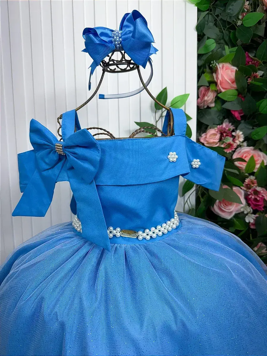 Vestido longo festa azul serenity, foto 4
