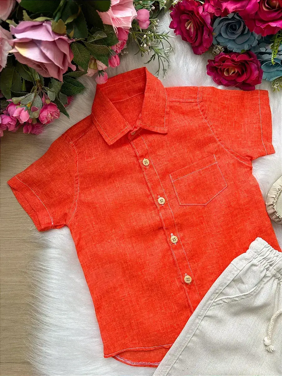Conjunto lucas shorts camisa laranja, foto 2