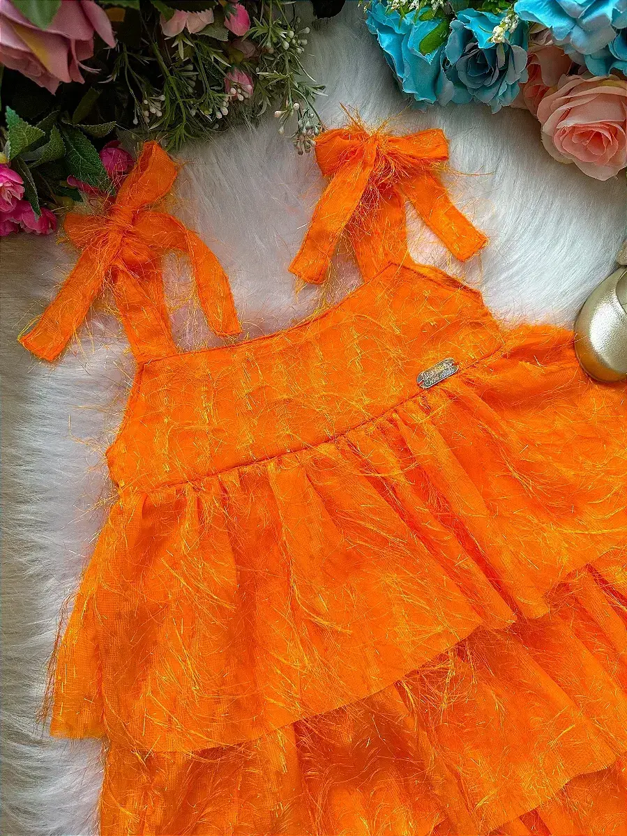 Vestido vitoria laranja neon, foto 2