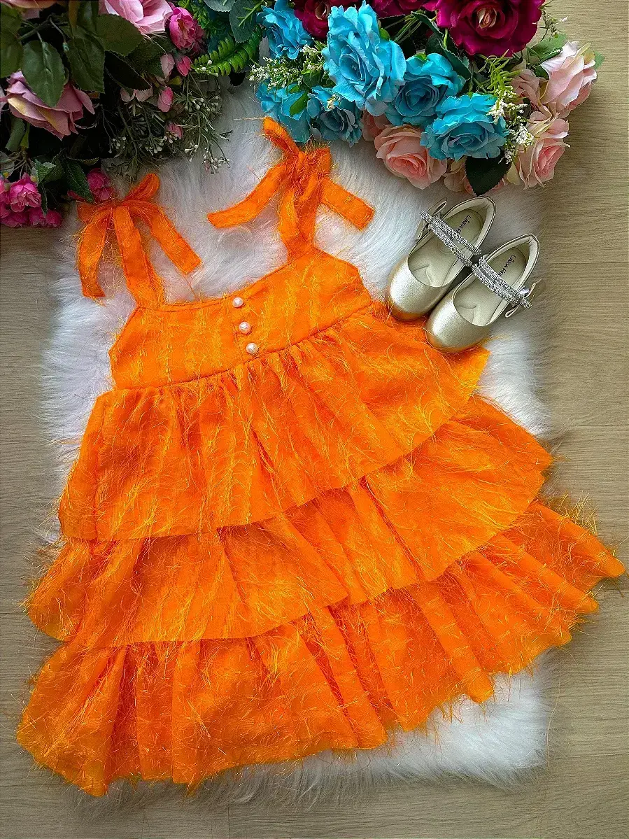 Vestido vitoria laranja neon, foto 3