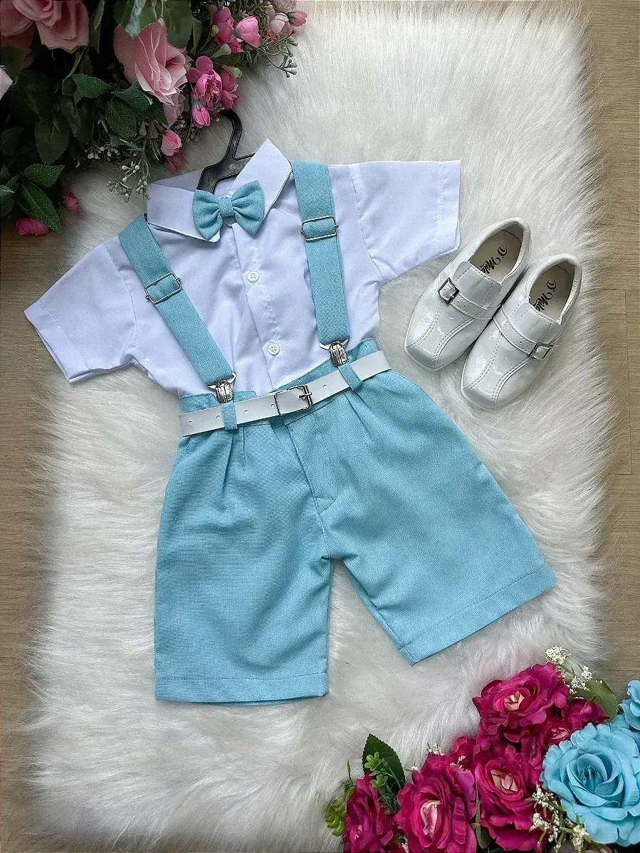 Conjunto suspensorio shorts azul
