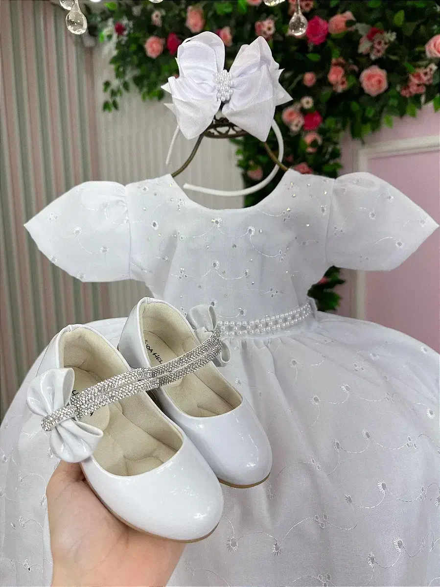Vestido cristal lese laise branco, foto 3