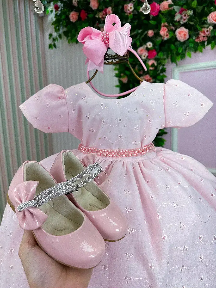 Vestido cristal lese laise rosa, foto 3