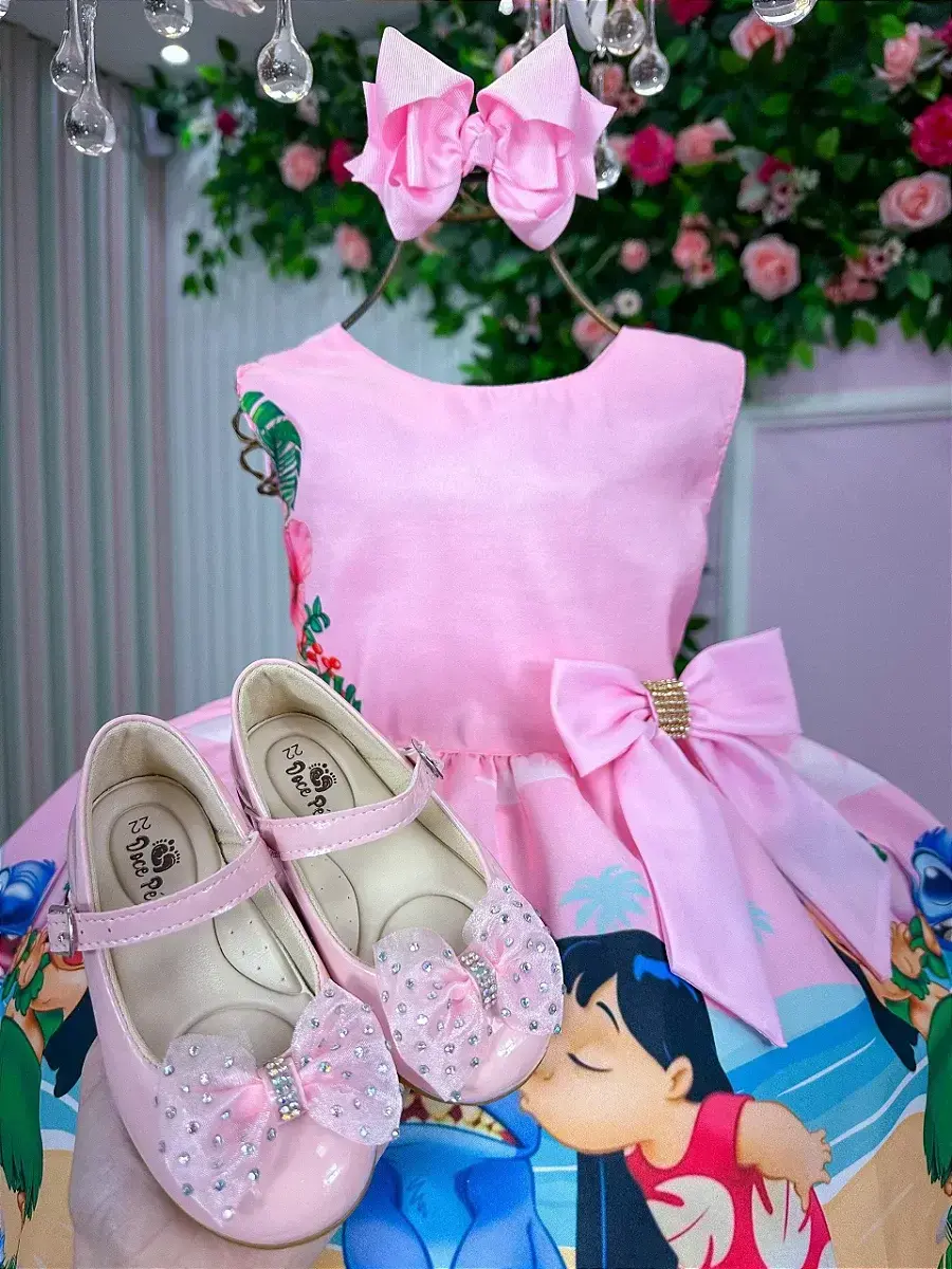 Vestido festa Lilo e Stitch rosa, foto 5