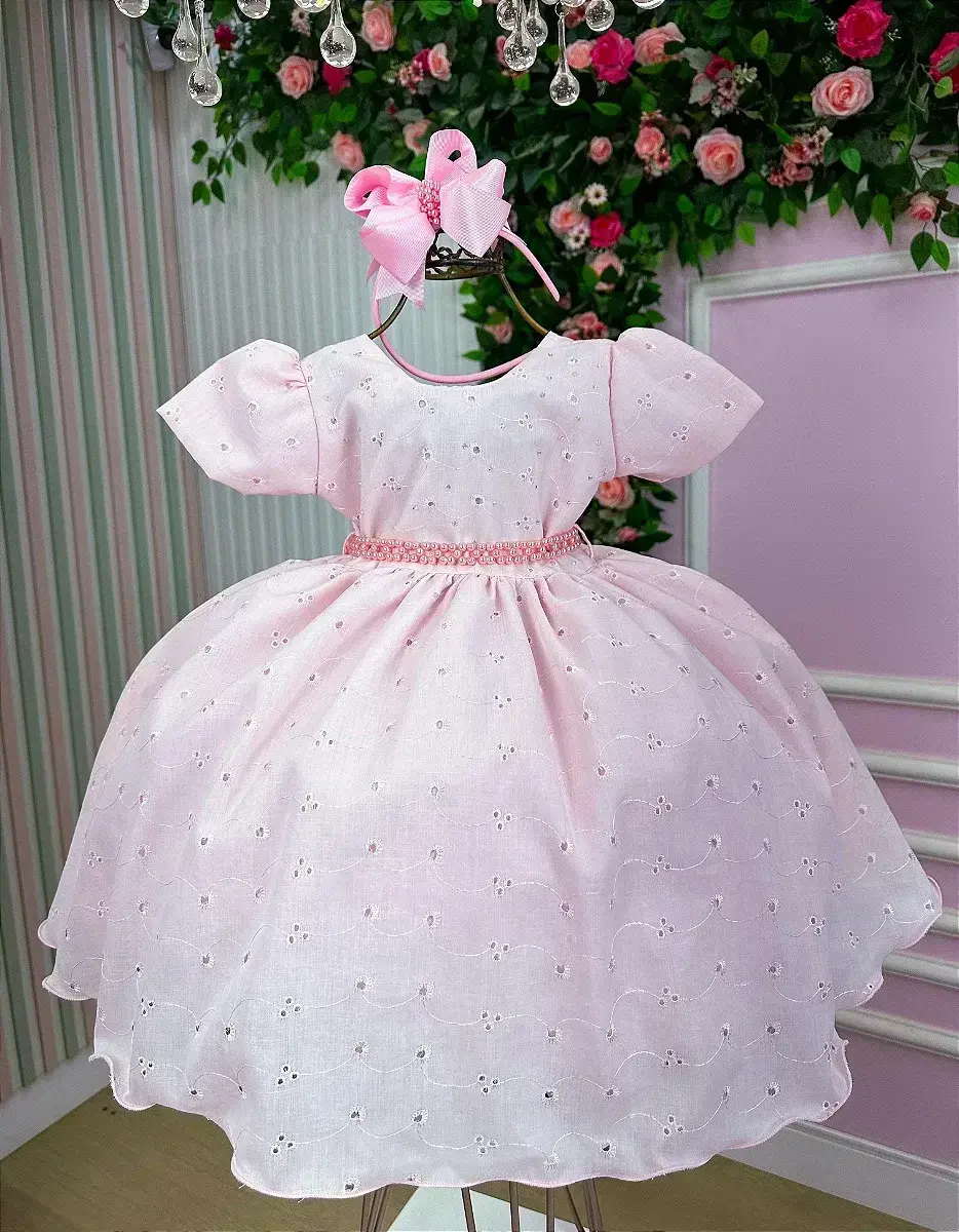 Vestido cristal lese laise rosa