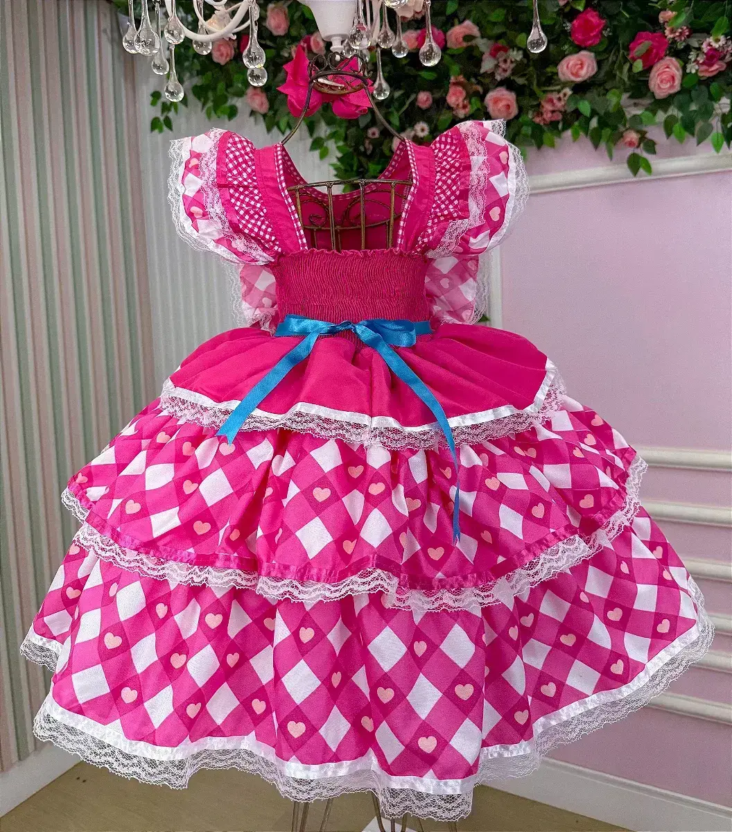 Vestido junino festa do coração pink, foto 6