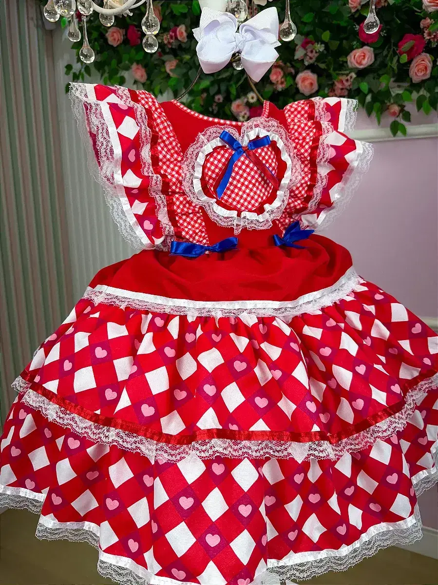 Vestido junino festa do coração vermelho, foto 6