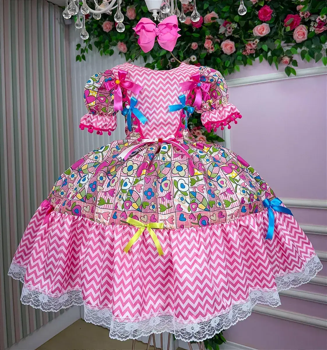 Vestido junino festa de festa pink, foto 4