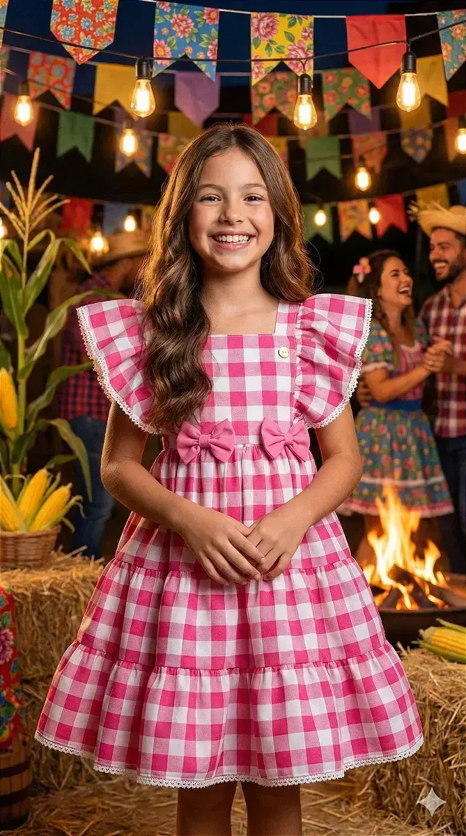 Vestido aline xadrez rosa, foto 3